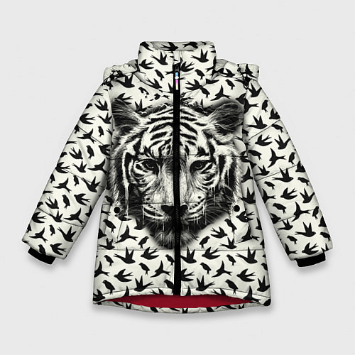 Зимняя куртка для девочки Tiger Dreams / 3D-Красный – фото 1
