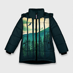 Куртка зимняя для девочки Green Life, цвет: 3D-черный