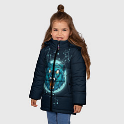 Куртка зимняя для девочки Космический медведь, цвет: 3D-черный — фото 2