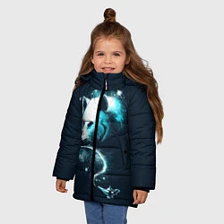 Куртка зимняя для девочки Галактический волк, цвет: 3D-красный — фото 2