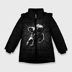 Куртка зимняя для девочки Космическое прикосновение, цвет: 3D-черный