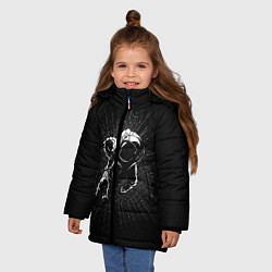 Куртка зимняя для девочки Космическое прикосновение, цвет: 3D-черный — фото 2