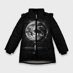 Куртка зимняя для девочки Взгляд на землю, цвет: 3D-светло-серый