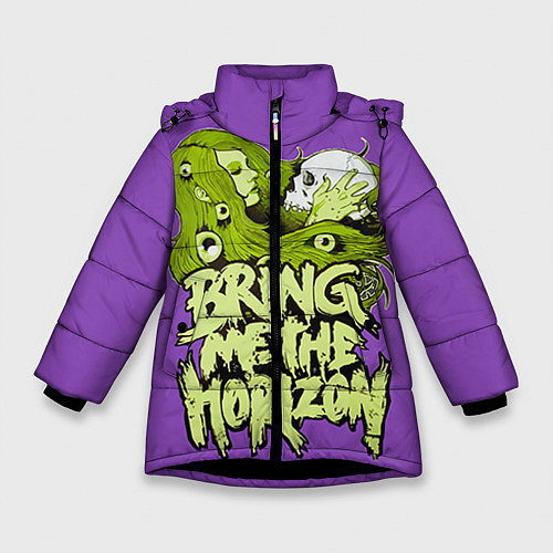 Зимняя куртка для девочки Bring Me The Horizon / 3D-Черный – фото 1