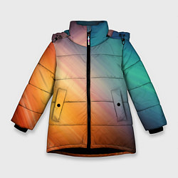 Куртка зимняя для девочки Стильный окрас, цвет: 3D-черный