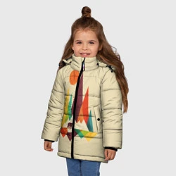 Куртка зимняя для девочки Медведь в горах, цвет: 3D-черный — фото 2