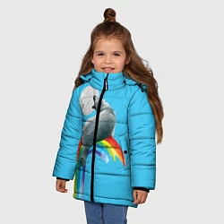 Куртка зимняя для девочки Полярный мишка, цвет: 3D-красный — фото 2