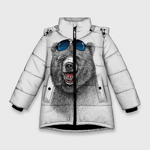 Зимняя куртка для девочки Счастливый медведь / 3D-Черный – фото 1