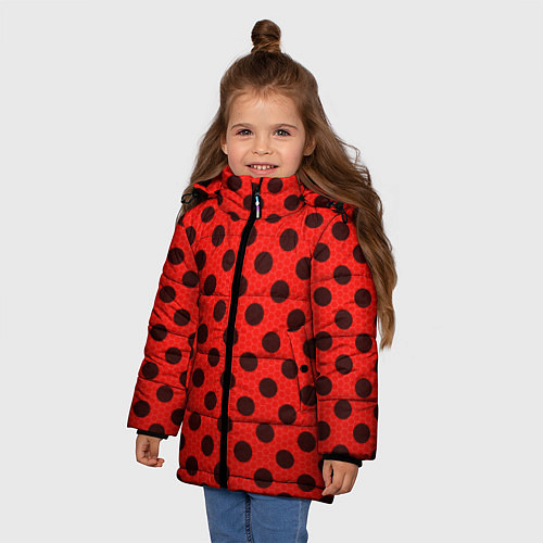Зимняя куртка для девочки Леди Баг: узор / 3D-Красный – фото 3