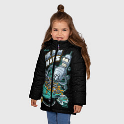 Куртка зимняя для девочки Iron Nuts, цвет: 3D-черный — фото 2