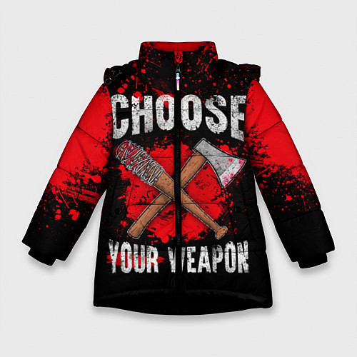 Зимняя куртка для девочки Choose Your Weapon / 3D-Черный – фото 1