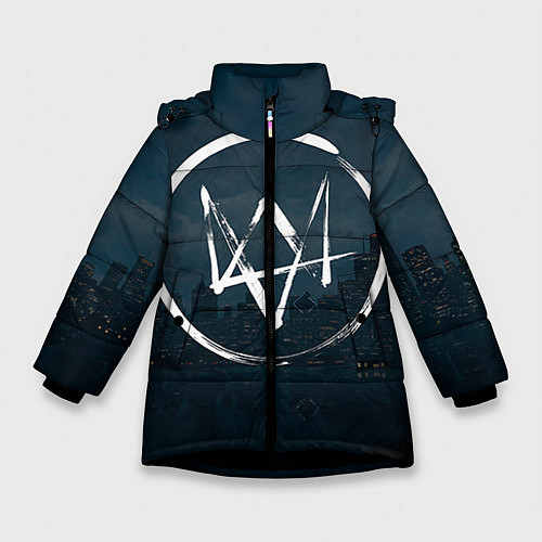 Зимняя куртка для девочки Watch Dogs 2 / 3D-Черный – фото 1