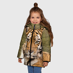 Куртка зимняя для девочки Милый тигр, цвет: 3D-черный — фото 2