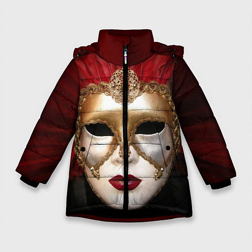 Зимняя куртка для девочки Венецианская маска / 3D-Черный – фото 1