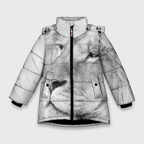 Зимняя куртка для девочки Мудрый лев / 3D-Черный – фото 1