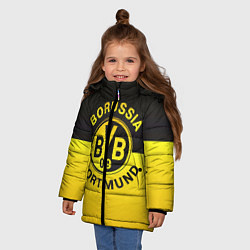 Куртка зимняя для девочки Borussia Dortmund FC, цвет: 3D-черный — фото 2