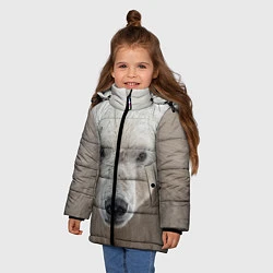 Куртка зимняя для девочки Белый медведь, цвет: 3D-светло-серый — фото 2