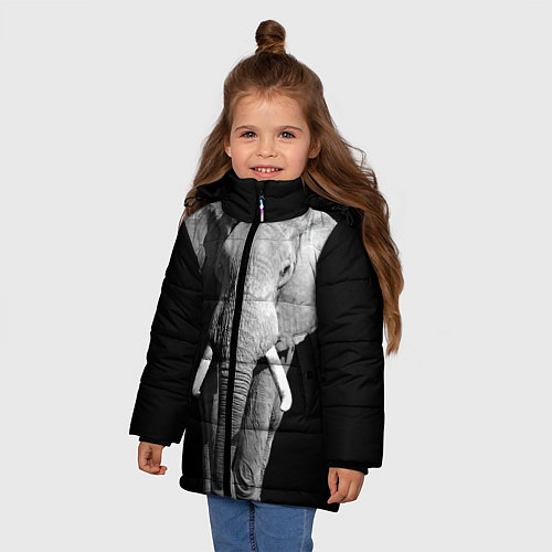 Зимняя куртка для девочки Старый слон / 3D-Красный – фото 3