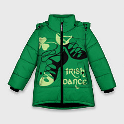 Куртка зимняя для девочки Ireland, Irish dance, цвет: 3D-черный