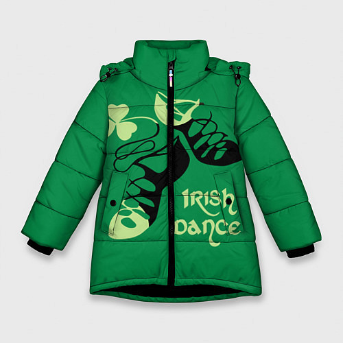 Зимняя куртка для девочки Ireland, Irish dance / 3D-Черный – фото 1