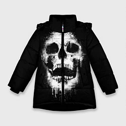 Куртка зимняя для девочки Evil Skull, цвет: 3D-черный