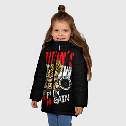 Куртка зимняя для девочки Titans Gym, цвет: 3D-черный — фото 2