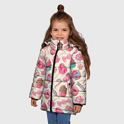 Куртка зимняя для девочки Радости для сладости, цвет: 3D-черный — фото 2