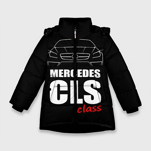 Зимняя куртка для девочки Mercedes CLS Class / 3D-Черный – фото 1