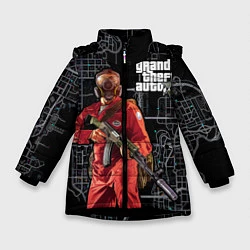Куртка зимняя для девочки GTA V: Map, цвет: 3D-черный