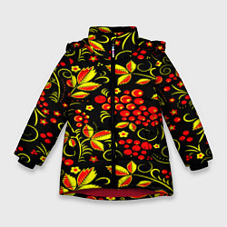Куртка зимняя для девочки Хохлома, цвет: 3D-красный