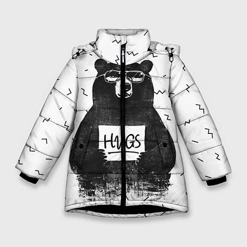 Зимняя куртка для девочки Bear Hugs / 3D-Черный – фото 1