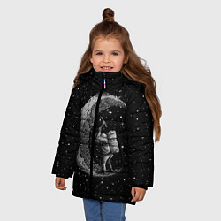 Куртка зимняя для девочки Лунный шахтер, цвет: 3D-черный — фото 2