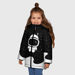Куртка зимняя для девочки Маленький космонавт, цвет: 3D-красный — фото 2