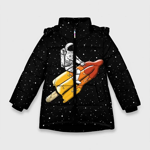 Зимняя куртка для девочки Сладкая ракета / 3D-Черный – фото 1