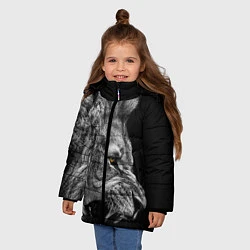 Куртка зимняя для девочки Оскал льва, цвет: 3D-черный — фото 2