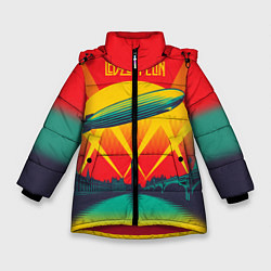 Куртка зимняя для девочки Led Zeppelin: Hindenburg, цвет: 3D-красный