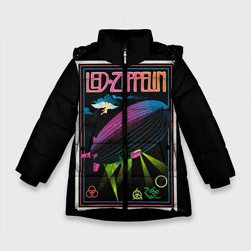 Зимняя куртка для девочки Led Zeppelin: Angel Poster / 3D-Черный – фото 1