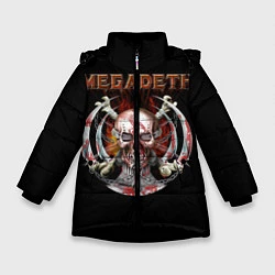 Куртка зимняя для девочки Megadeth: Skull in chains, цвет: 3D-черный