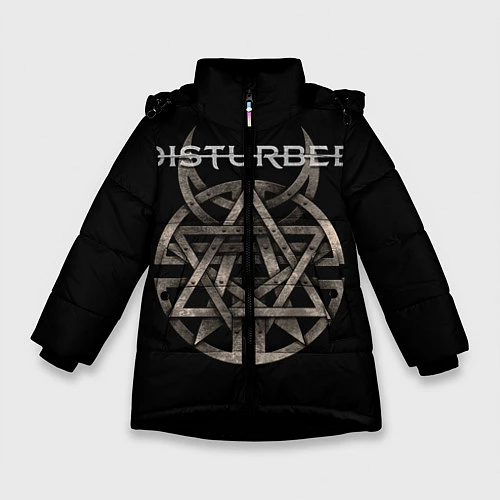 Зимняя куртка для девочки Disturbed Logo / 3D-Черный – фото 1