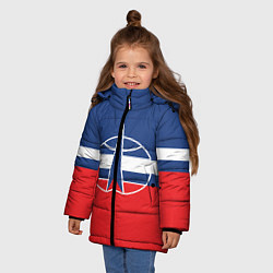 Куртка зимняя для девочки Флаг космический войск РФ, цвет: 3D-красный — фото 2
