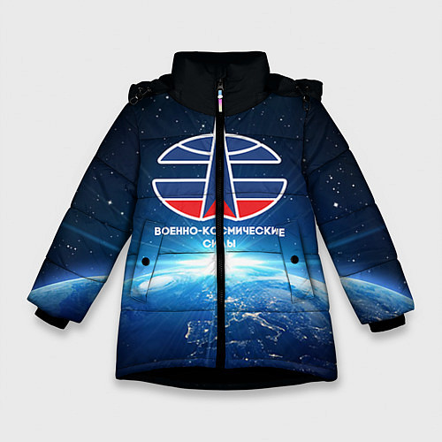 Зимняя куртка для девочки Космические войска 7 / 3D-Черный – фото 1