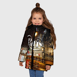 Куртка зимняя для девочки Night Paris, цвет: 3D-светло-серый — фото 2