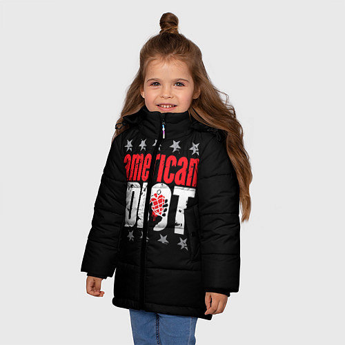Зимняя куртка для девочки Green Day: American idiot / 3D-Красный – фото 3