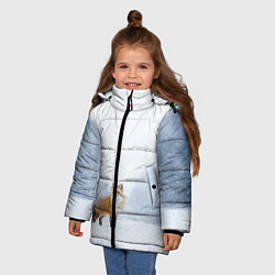 Куртка зимняя для девочки Лиса на снегу, цвет: 3D-черный — фото 2