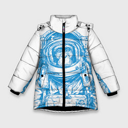 Куртка зимняя для девочки Космомакака, цвет: 3D-черный