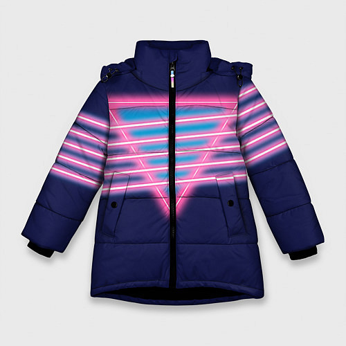 Зимняя куртка для девочки Неон / 3D-Черный – фото 1