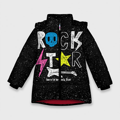 Зимняя куртка для девочки Rock Star / 3D-Красный – фото 1