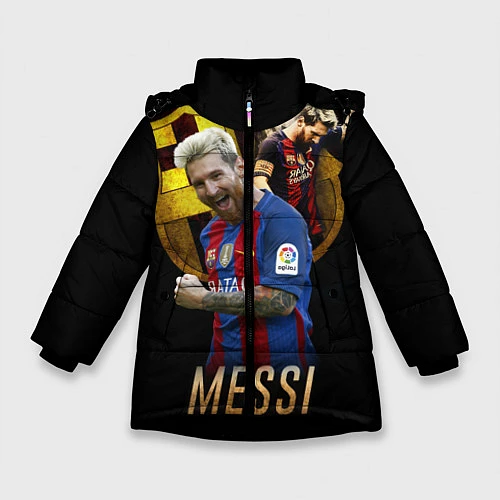 Зимняя куртка для девочки Messi Star / 3D-Черный – фото 1