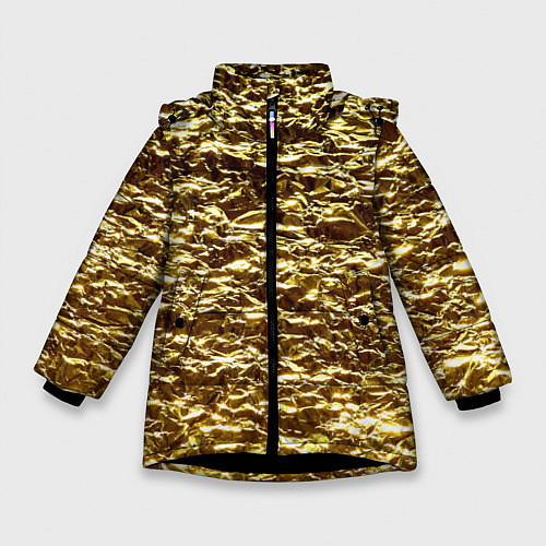 Зимняя куртка для девочки Золотой / 3D-Черный – фото 1