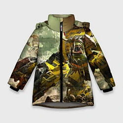 Куртка зимняя для девочки WH40k warboss, цвет: 3D-светло-серый